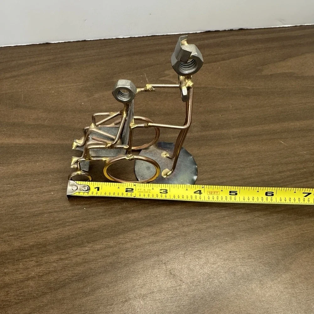 Handmade Caregiver Nurse Wheelchair Rock Creek Metal Art Figurine Desk Accessory